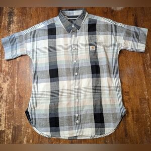 Carhartt Men's Plaid Button-Down Shirt Size XSmall Collared Short Sleeve Used